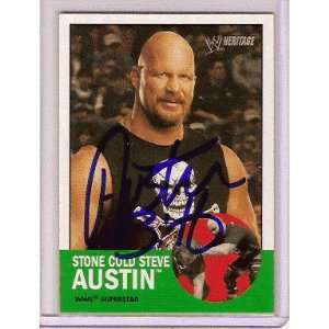 Stone Cold Steve Austin Autographed 2006 Topps WWE Wrestling Card 