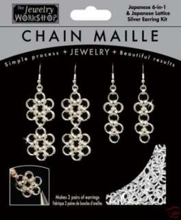 Chain Maille Japanese 6 in1 Lattice Earring Kit SILVER  