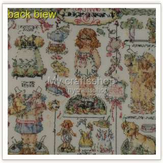 Paper Doll Sampler   PREORDER COMPLETED CROSS STITCH  