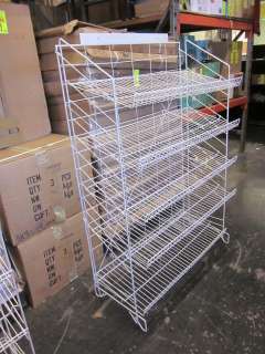   Retail Shelf metal Floor Display Rack White folding shelving  