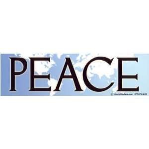  PEACE (with world map background) Bumper Sticker 