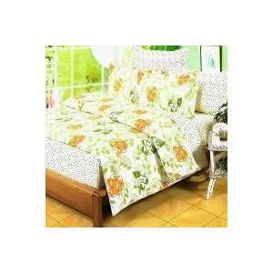   Set (Twin Size)   [Summer Leaf] 100% Cotton 4PC Comforter Set (Twin