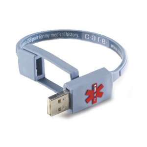  Care USB Medical History Bracelet   Gray
