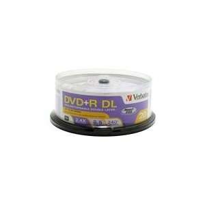  Verbatim 8.5GB 2.4X DVD+R DL 20 Packs Branded Disc Model 