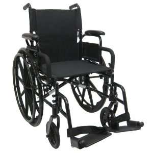   Wheelchair with Flip Back Armrests, Black, 18 Inches Seat Width