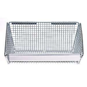  Chrome Wire Shelving Baskets 3 Clear Label Holder   BLH3C 