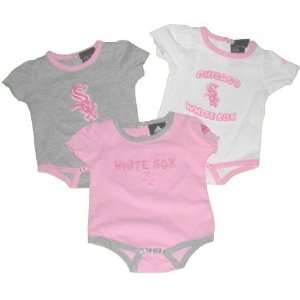 com Infant Girls Chicago White Sox Pink/White/Grey 3 Piece Body Suit 