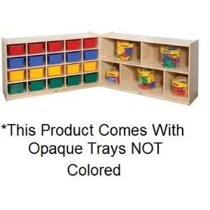 20 Tray Cubby with 5 Section Folding Storage Steffy Wood SWP1016TO 